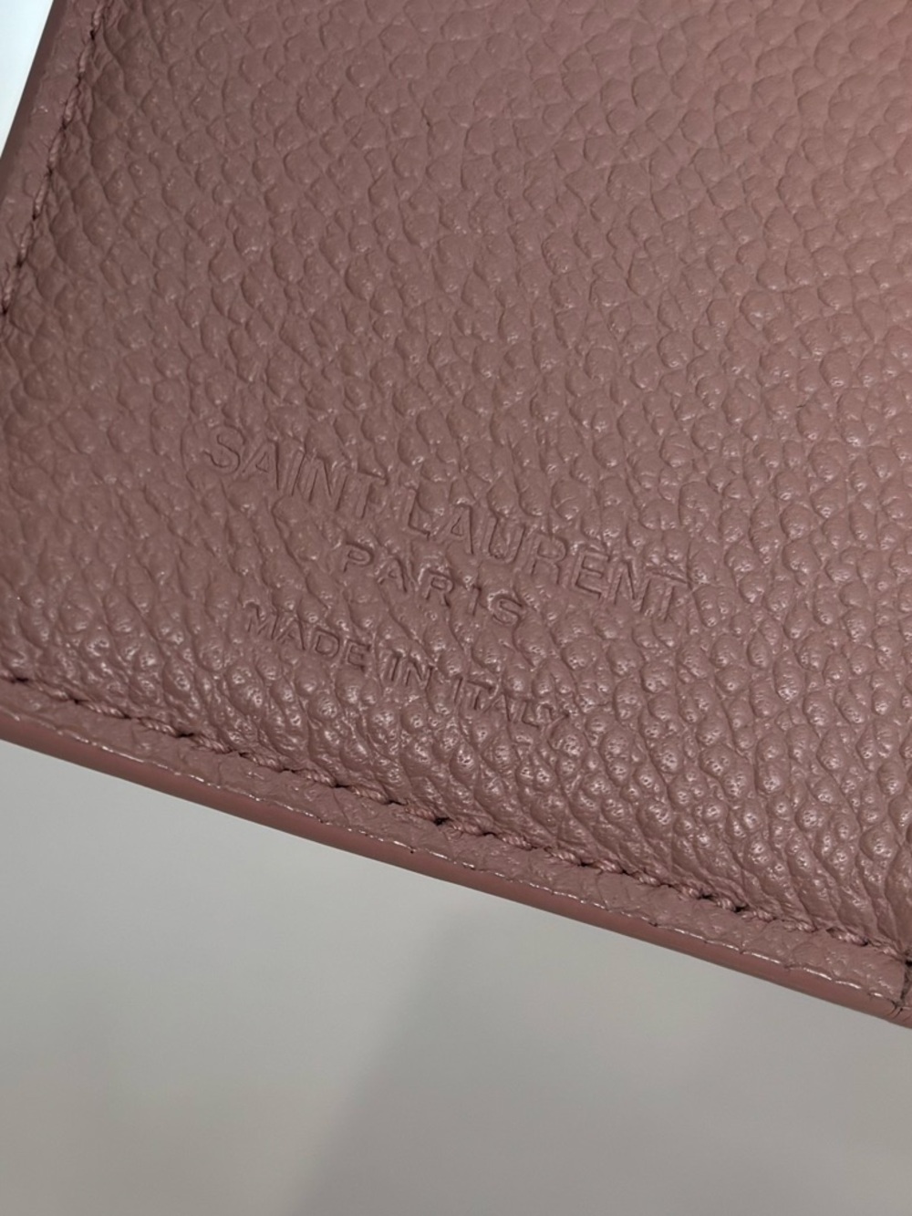 Saint Laurent YSL Blush Pink Leather Small Wallet Snap Closure Compact Mini Coin - Picture 3 of 11